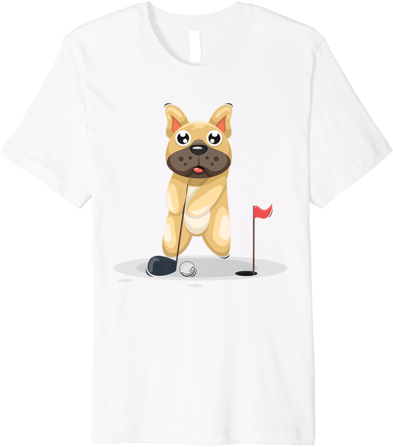 Cute Dog Playing Golf Funny Animal Golfer Bulldog Golfing